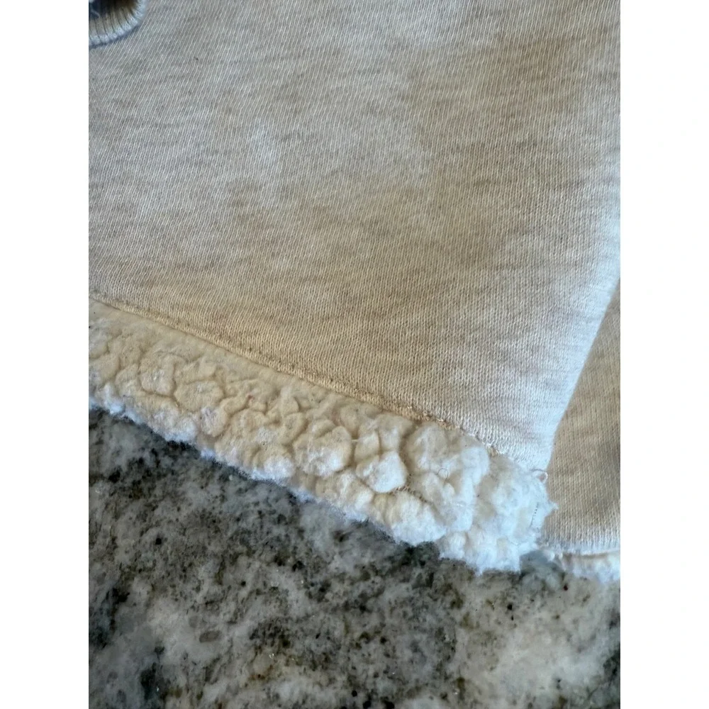 Hollister Womens Oatmeal Sherpa Lined Open Front Cardigan‎ Jacket Medium
